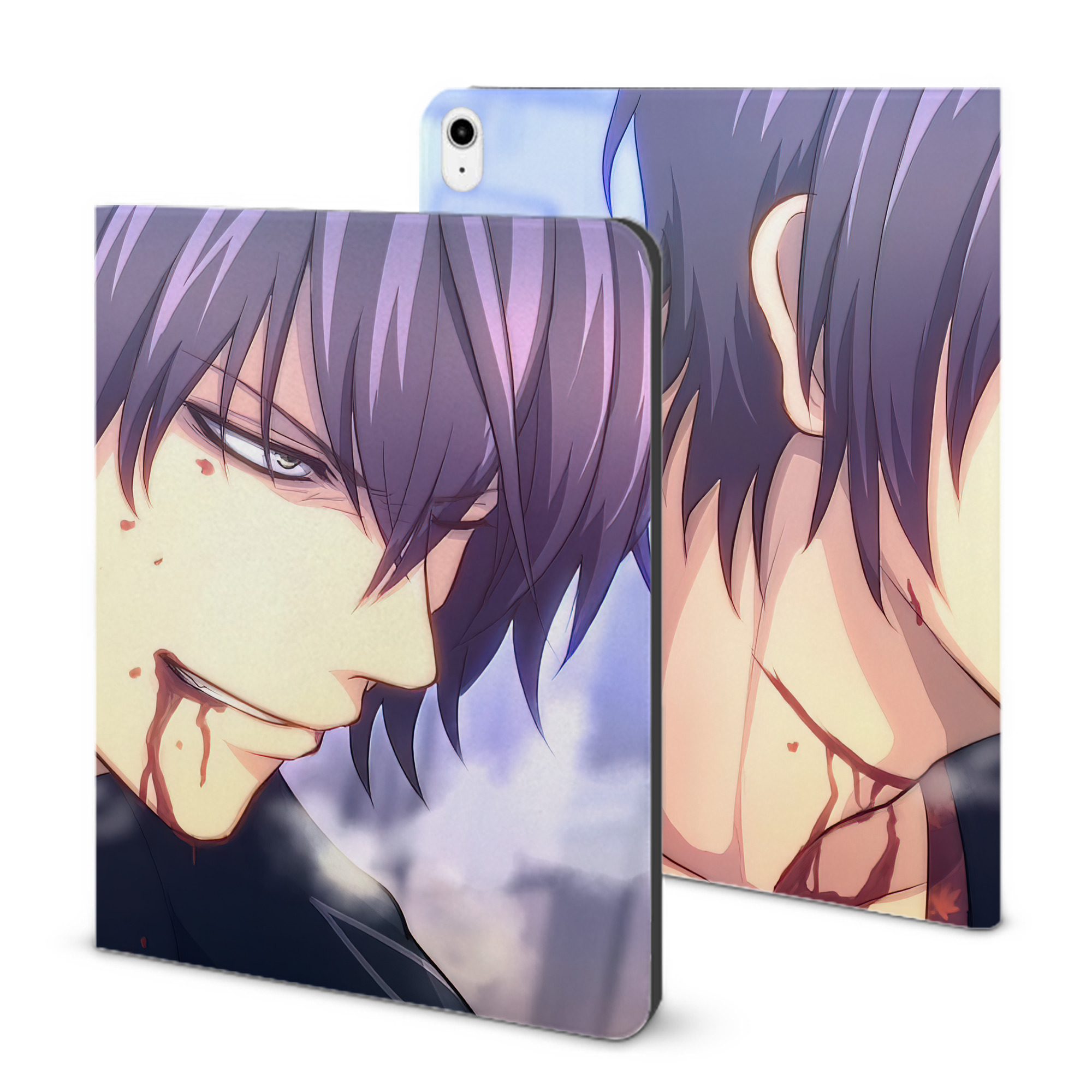 （画像用） ぎんたま 坂田銀時（さかたぎんとき） 神楽 志村新八（しむら しんぱち） GINTAMA Sakata Gintoki Kagura Shimura Shinpachi IPadケース ペンホルダー付き ブックスタイルデザイン